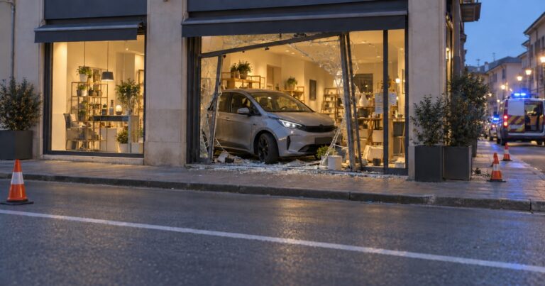 Auto sfonda una vetrina a Vignola: un ferito