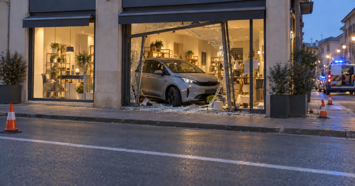 Auto sfonda una vetrina a Vignola: un ferito