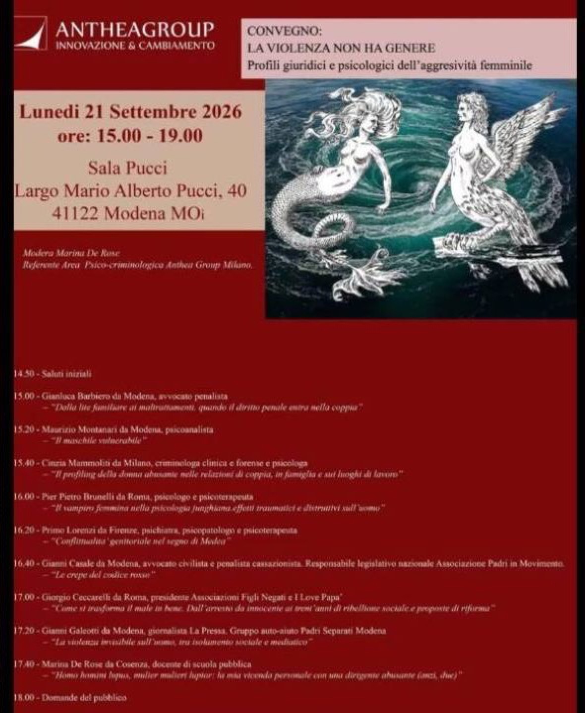 locandina convegno violenza modena