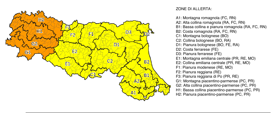 mappa zone allerta 9 settembre